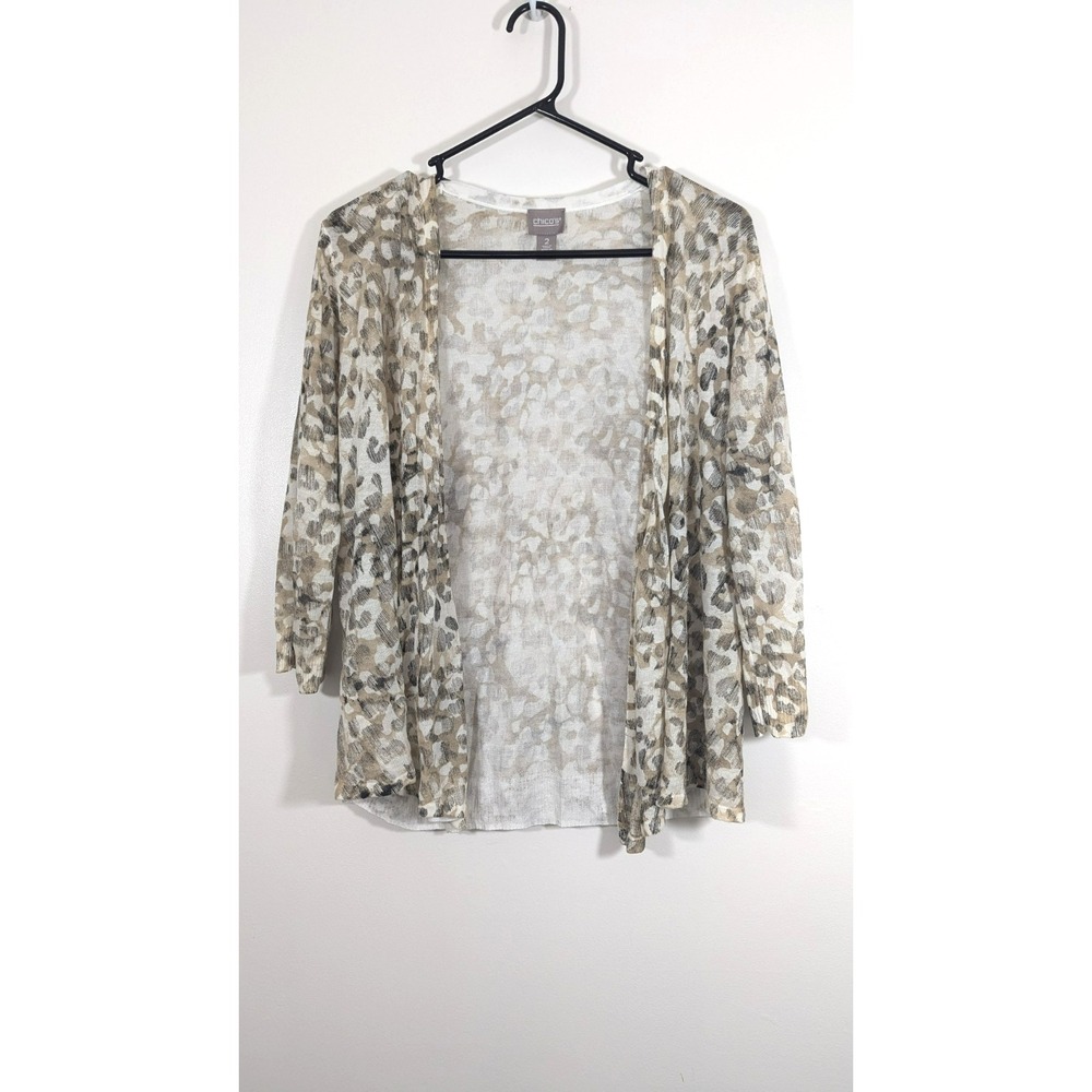 Chicos 2 Yelena Convertible Cardigan Sweater Size Large Open Ended Desert Beige